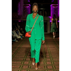 Embellished Parrot Green Cord Set