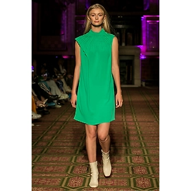 Luxury Pleated Neckline Dress