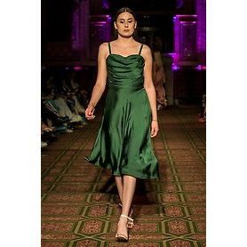 Luxury Drape A-line Dress - Cowl Yoke