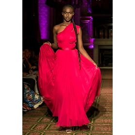 One Shoulder Gathered Gown