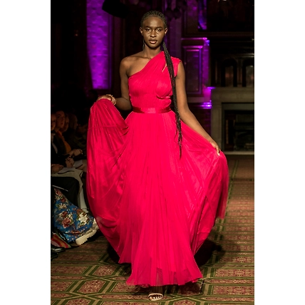 One Shoulder Gathered Gown-12423808