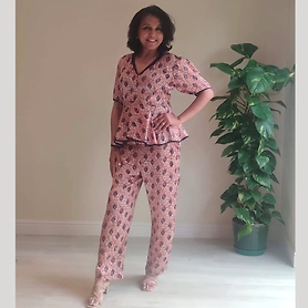 Pink & Brown Silk - Co-ord Set