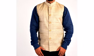 Handwoven Men half Coats made of Tussar Silk