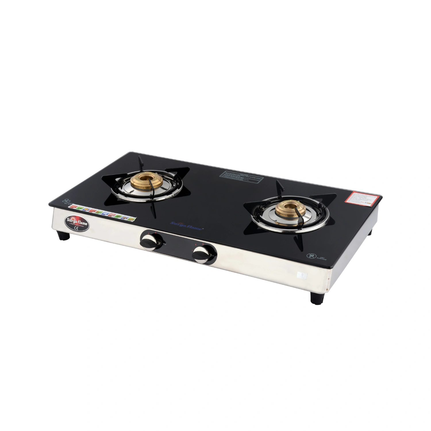 SF LPG Stove 2B GLZ BLK Glass SS-SSCooktop-1052