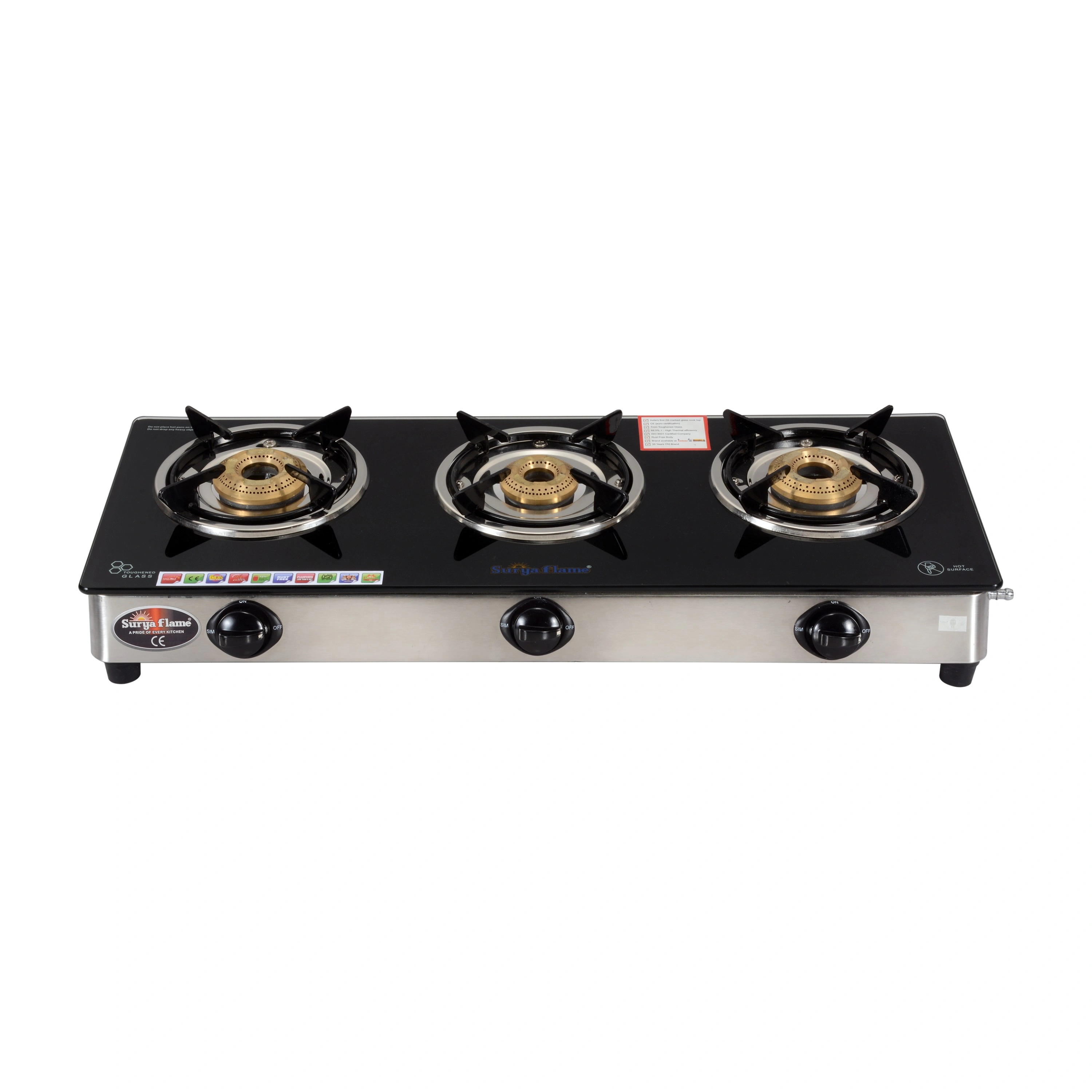 SF LPG Stove 3B Classic BLK Glass SS body-1