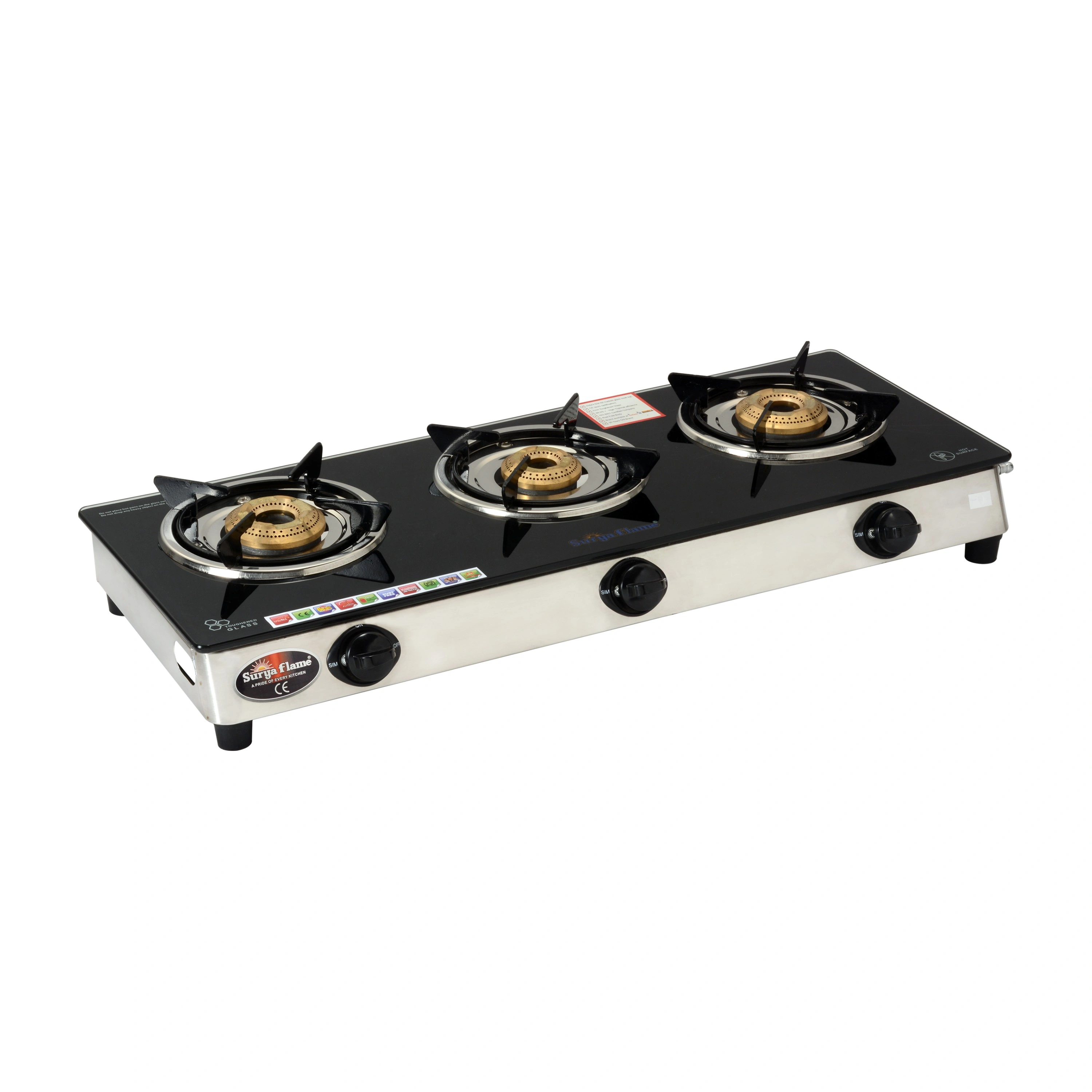 SF LPG Stove 3B Classic BLK Glass SS body-3