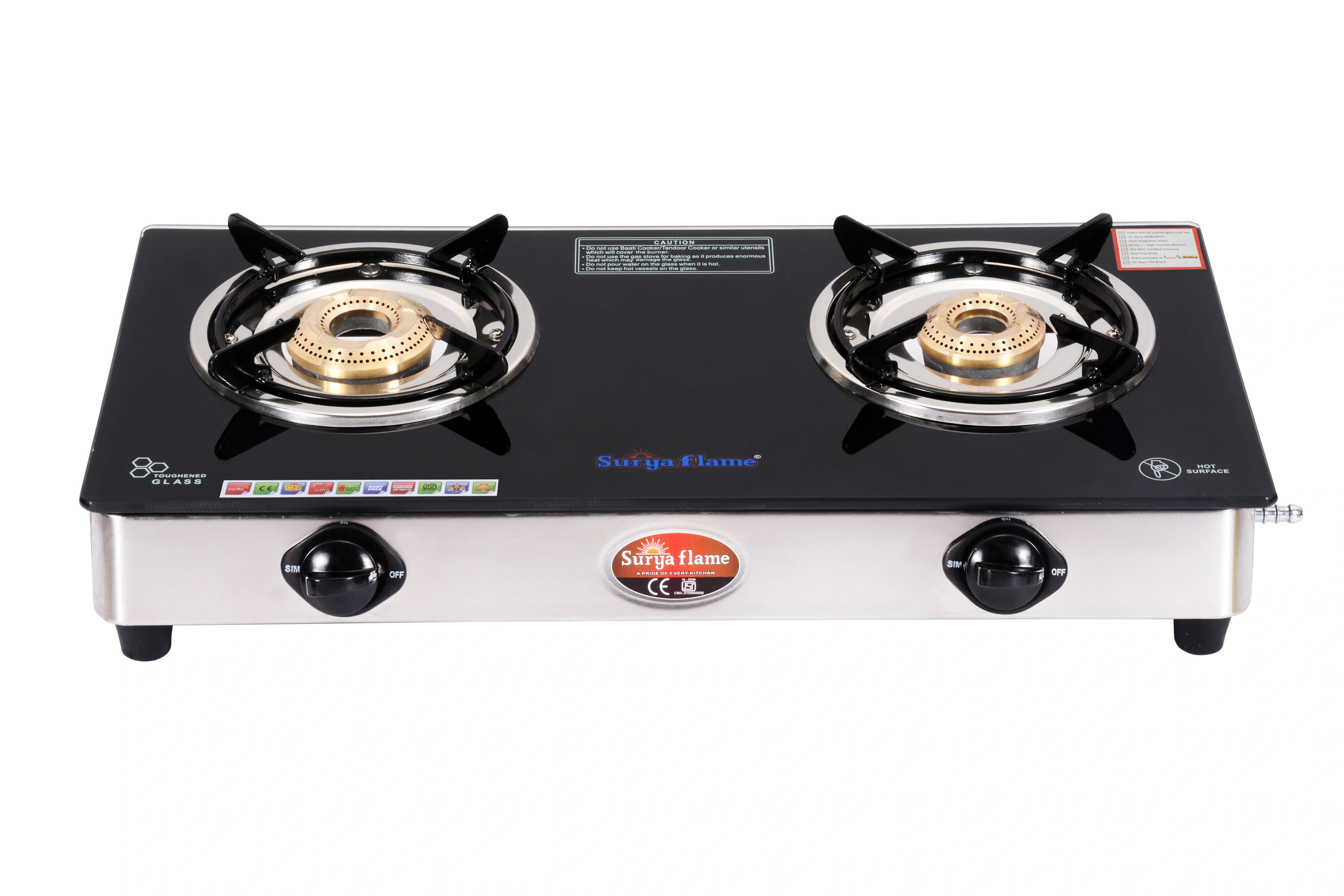 SF LPG Stove 2B Classic BLK GLASS SS BODY-1