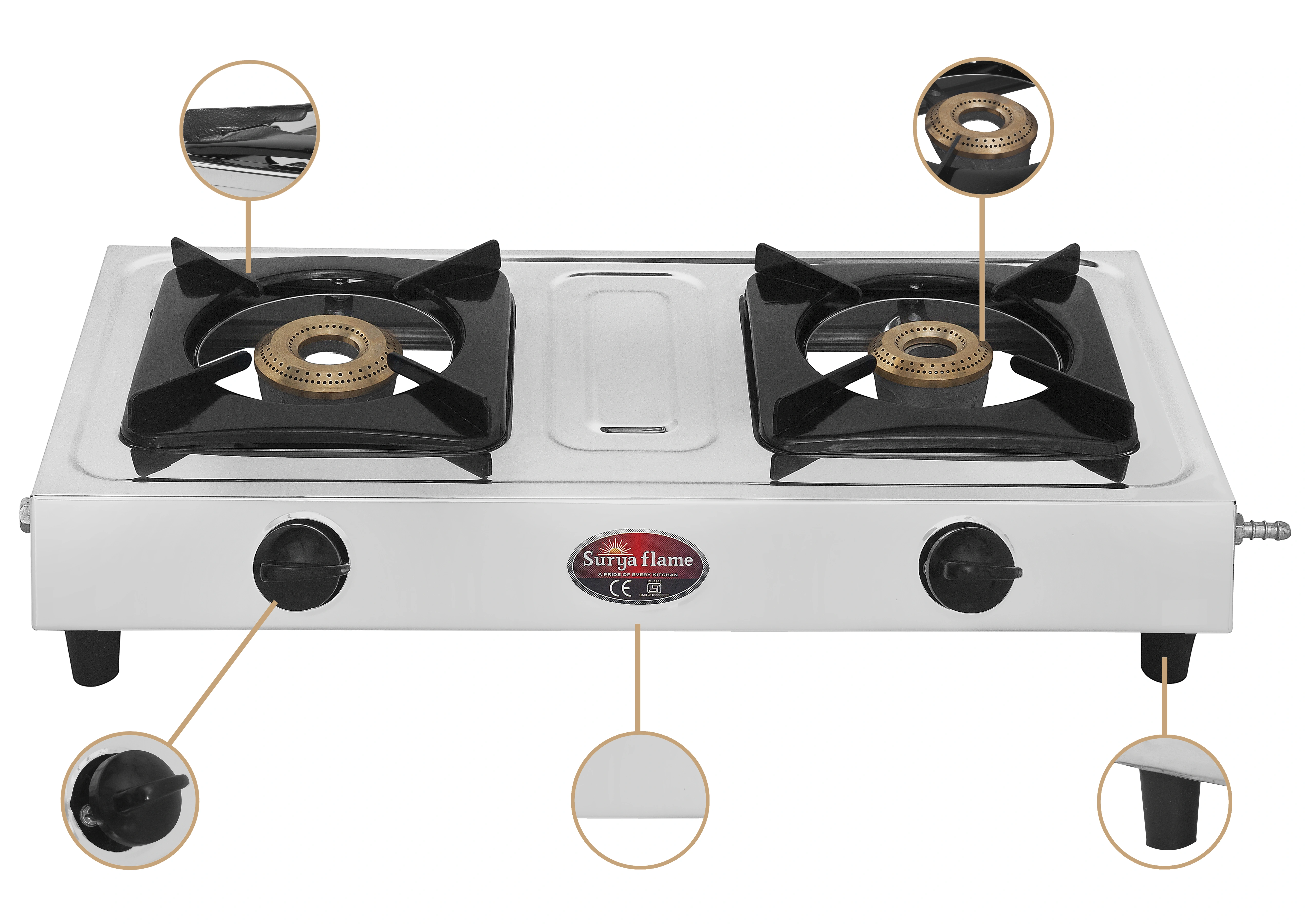 SF LPG Stove 2B Basics SS CI-4