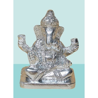 Silver Metal Ganpati Idol