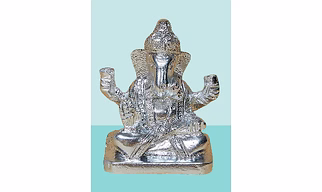 Silver Metal Ganpati Idol