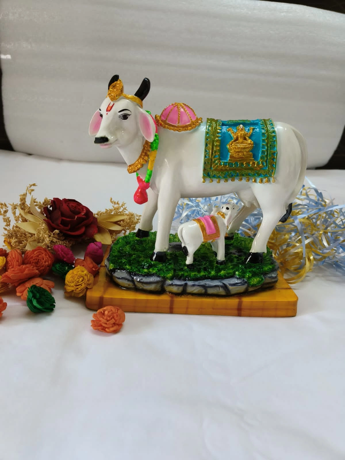 Multi-Colored Fibre Nandi Idol-12513152