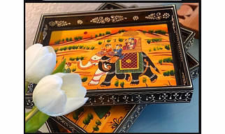 Black Wooden Tray Set