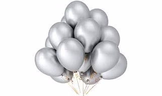 Silver Metallic Rubber Balloons 1.5 Gm Pack Of 50 Pc