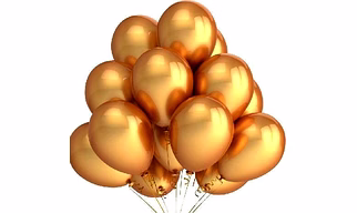 Golden Metallic Rubber Balloons 1.5 Gm Pack of 50 Pc