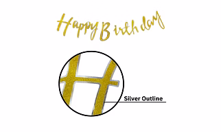 Happy Birthday Cursive Banner Golden
