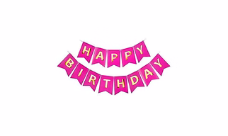 Happy Birthday Bannner V Design Pink