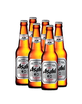 Asahi Super Dry Japanese Beer in Bottle 330ml 6-Pack