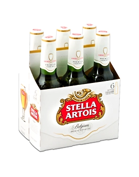 Stella Artois Lager Beer in Bottle 330mL 6-pack