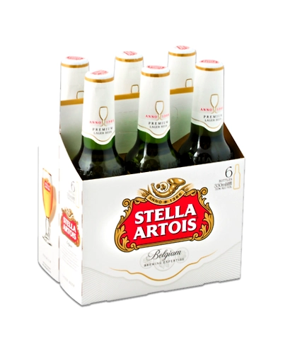 Stella Artois Lager Beer in Bottle 330mL 6-pack-BRB-Ste-0143-6-pack