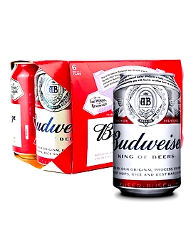 Budweiser Lager Beers in Can 330mL 6-Pack