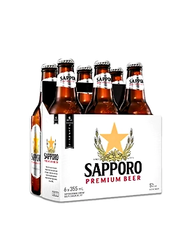 Sapporo Premium Beer in Bottle 6-Pack