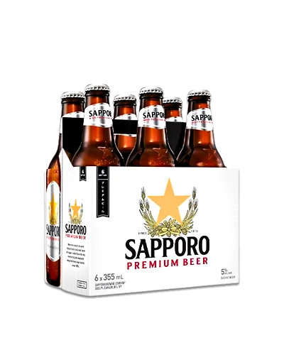 Sapporo Premium Beer in Bottle 6-Pack-BRB-Sap-0148-e6-Pack