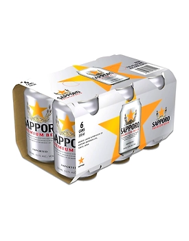 Sapporo Premium Beer in Can 330mL 6-pack