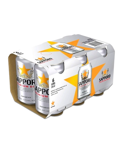 Sapporo Premium Beer in Can 330mL 6-pack-BRC-Sap-0147-L6-pack