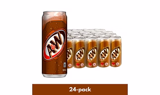 A&W Root Beer Slim Can 320mL 24-pack