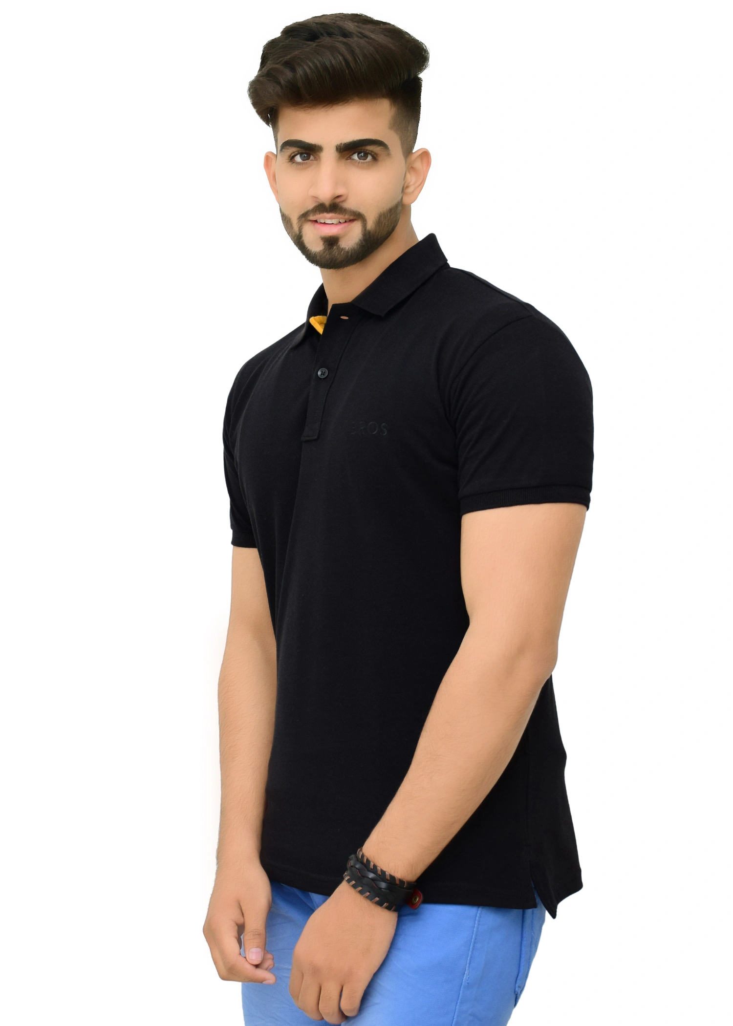 Men's Cotton Blend Half Sleeve Regular fit Comfortable Polo Neck T-Shirt-5