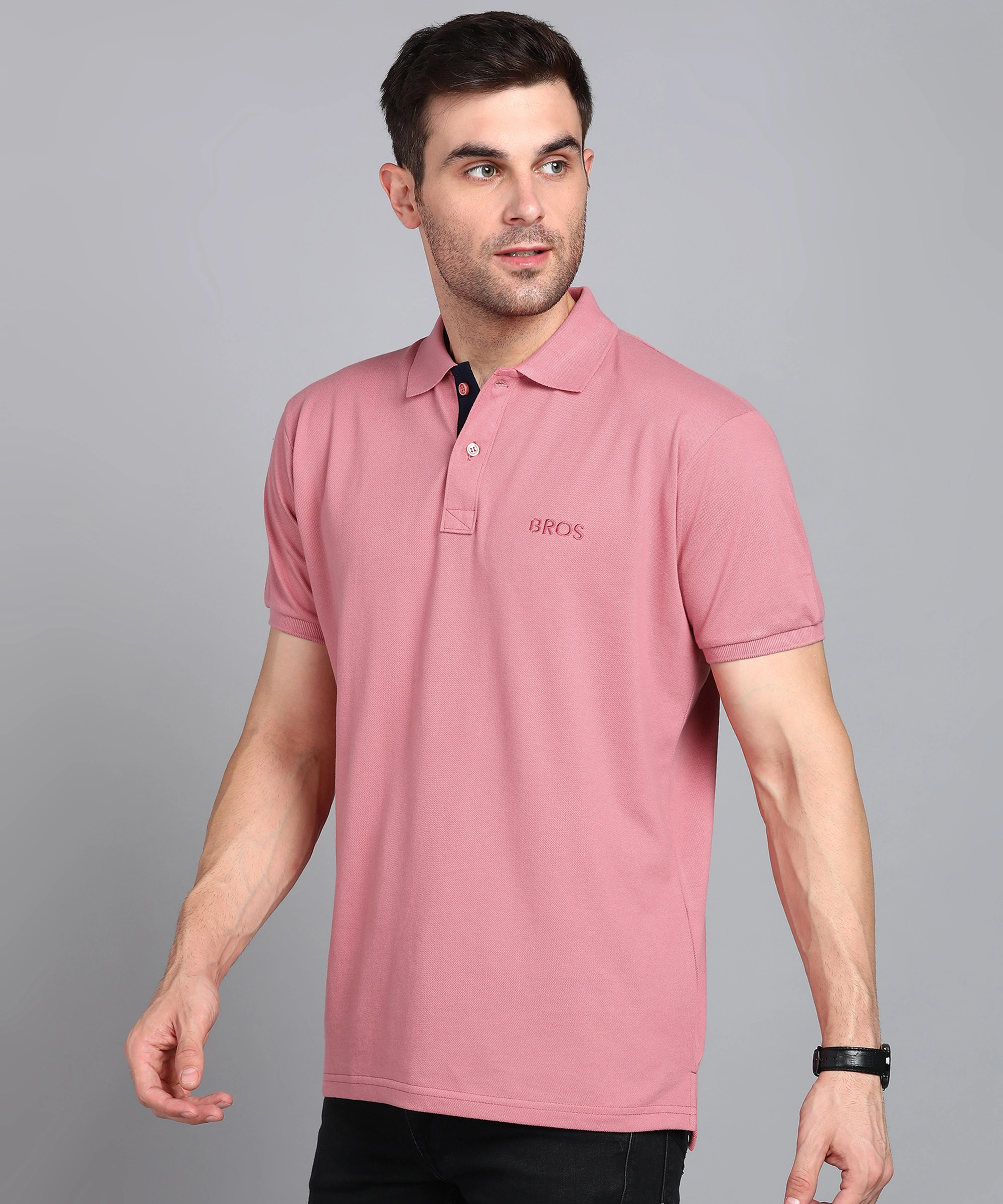 Men's Cotton Blend Half Sleeve Regular fit Comfortable Polo Neck T-Shirt-2