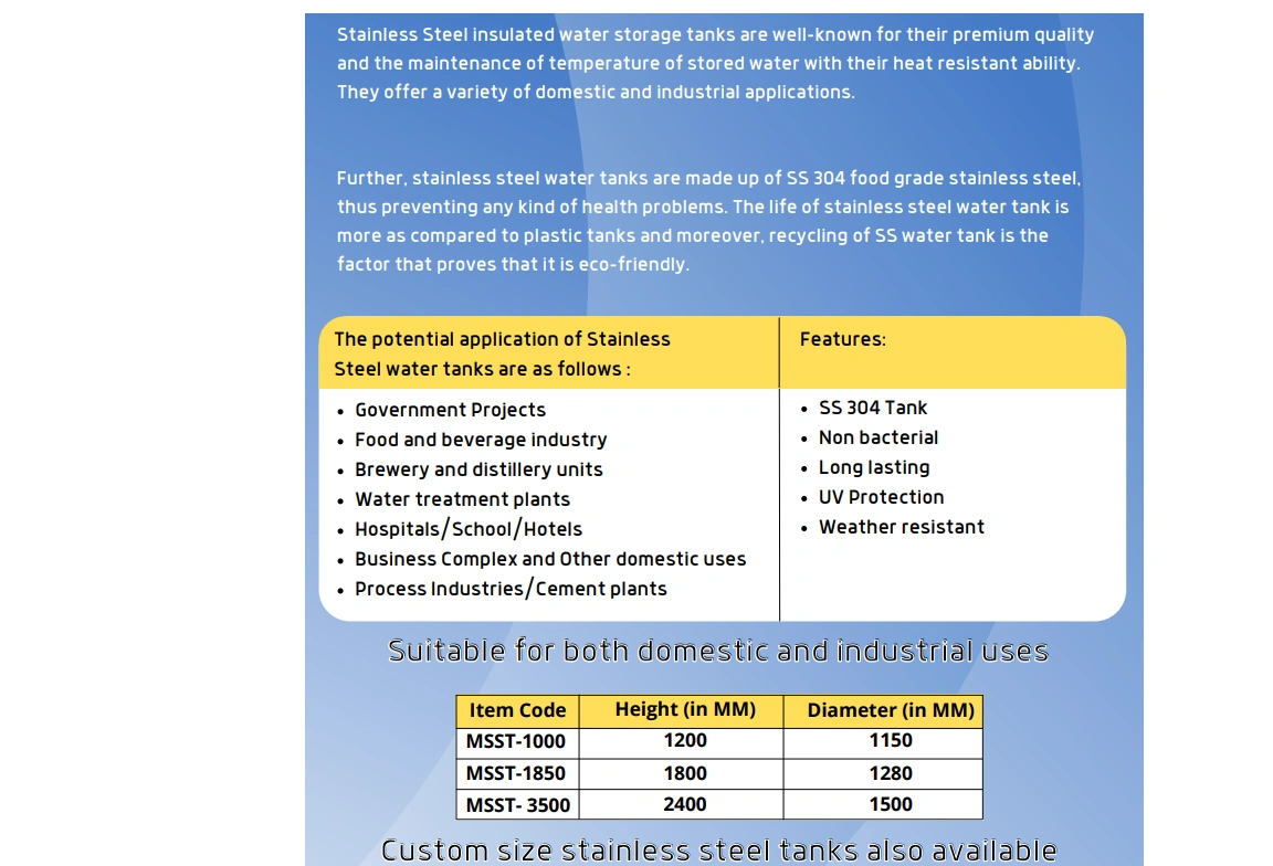 Stainless Steel Drinking Water Tank-2