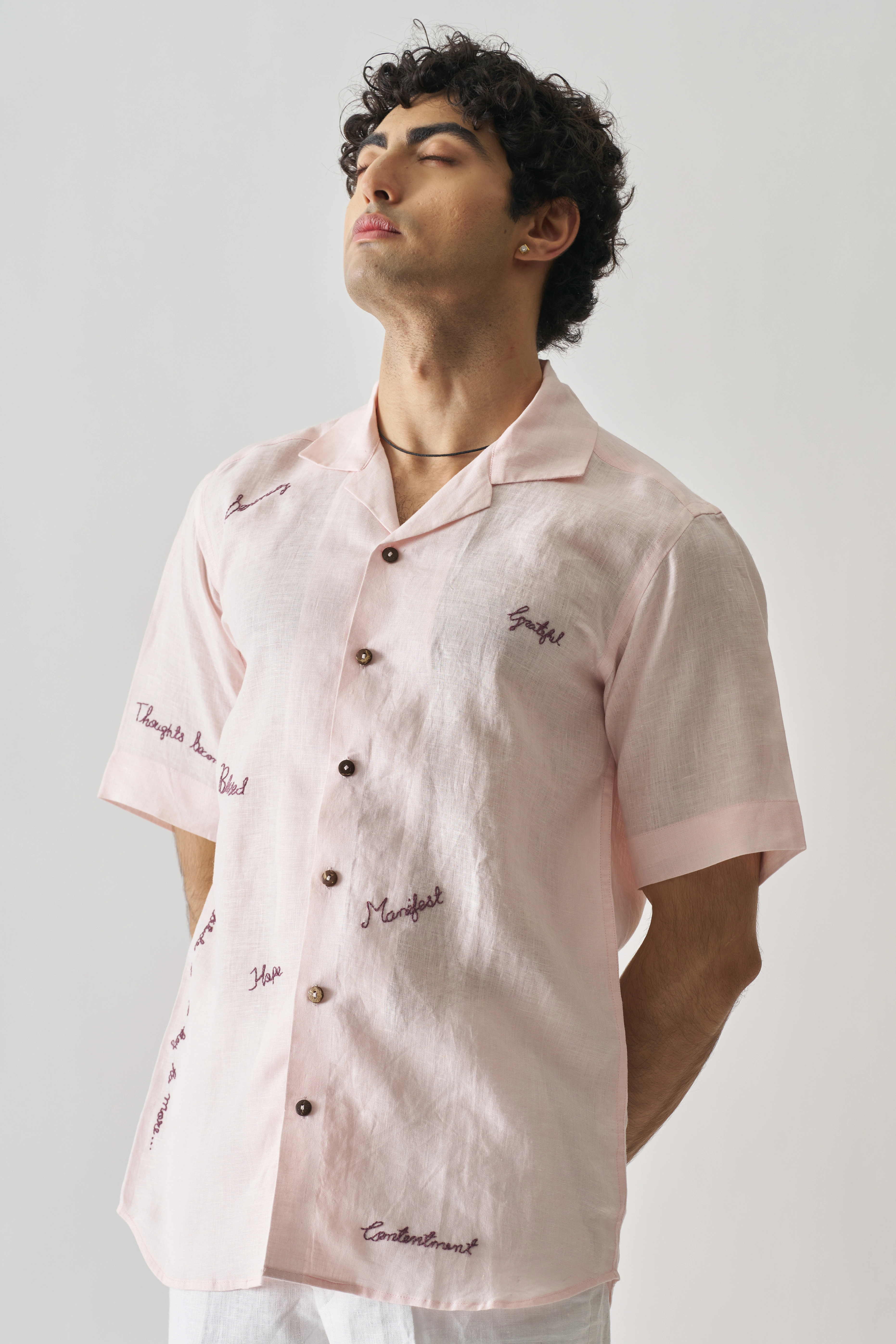 11 : 11 - Hand Embroidered Unisex Linen Shirt-1