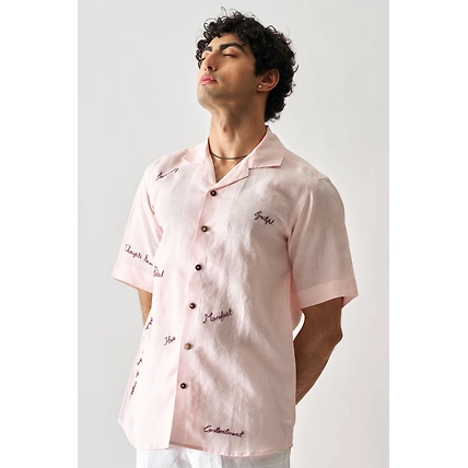 11 : 11 - Hand Embroidered Unisex Linen Shirt-1