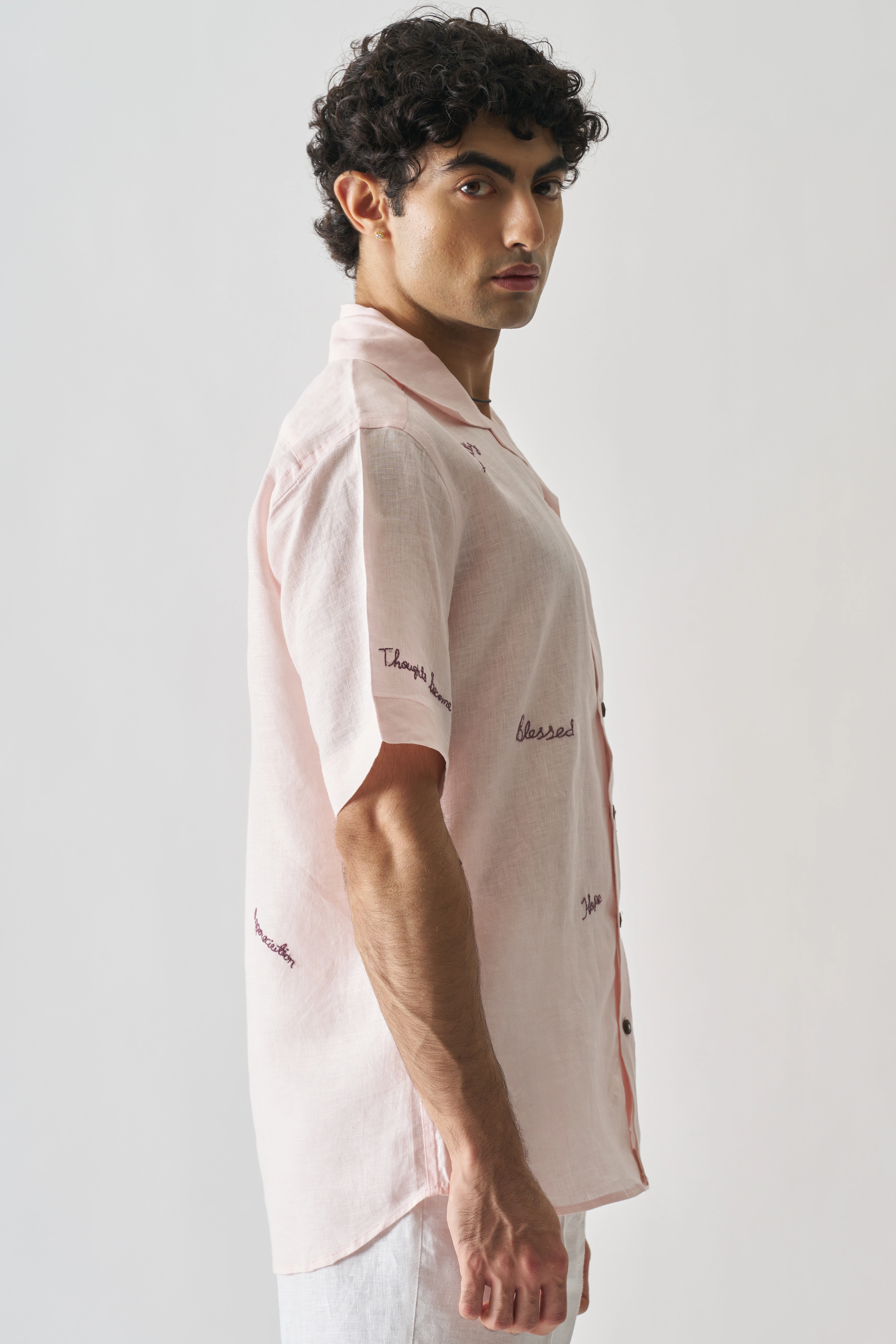 11 : 11 - Hand Embroidered Unisex Linen Shirt-3