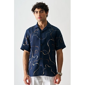 Imperial Accent - Hand Embroidered Unisex Linen Shirt