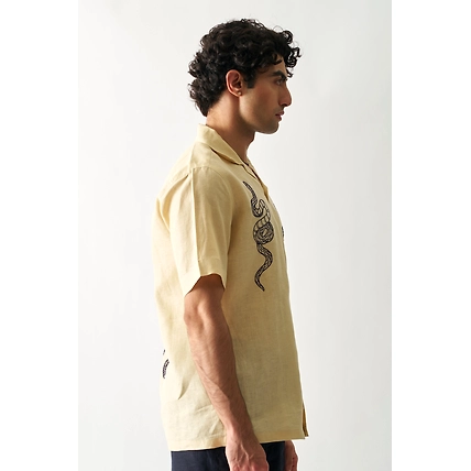 Venomous Aesthetic - Hand Embroidered Unisex Linen Shirt-1