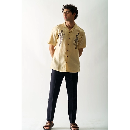 Venomous Aesthetic - Hand Embroidered Unisex Linen Shirt-4