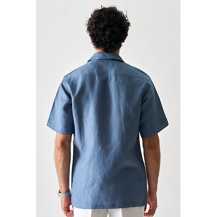 Rooster's Roost - Hand Embroidered Unisex Linen Shirt-3