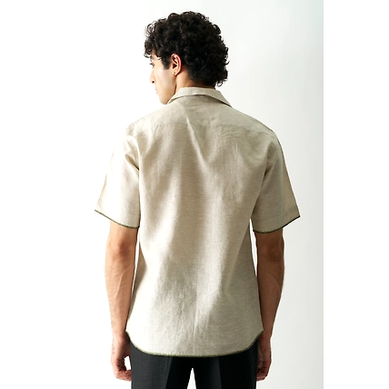 Lazy Sheep - Hand Embroidered Unisex Linen Shirt-3
