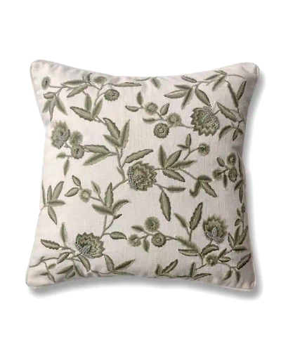 Cotton Ivory Green Cushion Cover-12412356