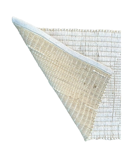 WHITE AND BROWN POLYSTER RUGS-1