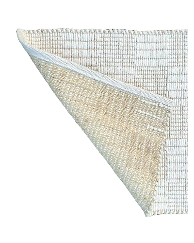 WHITE AND BROWN POLYSTER RUGS-2