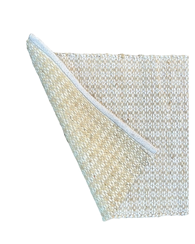 WHITE AND BROWN POLYSTER RUGS-1
