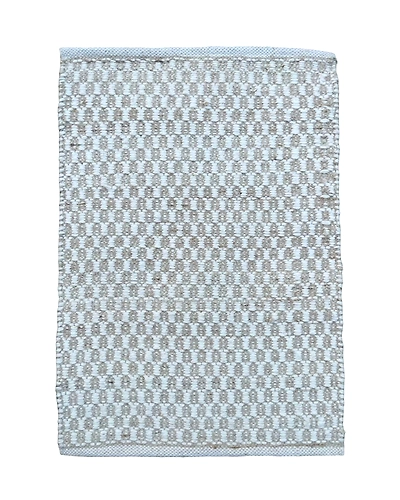 WHITE AND BROWN POLYSTER RUGS-12419898