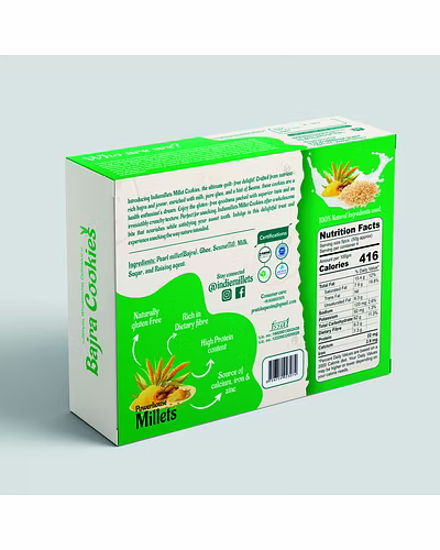 Pearl millet and Sesame cookies INDIEMILLETS Bajra and Till Cookies for Healthy Eats, Crunchy, Tasty, Nutritious, High Fiber, No Preservatives, No Maida, No Artificial Flavor (200 Grams)-GM-1