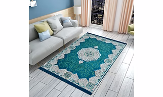 Green Jute Chenille Carpet