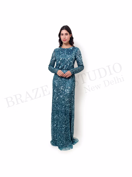 Ready to ship trendy  Hand Embroidered Ladies Party Dress for Party wear, Evening Wear customized designs logo wholesale-12741715