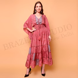 brazeal studio coral pink boho maxi dress all size available global buyer importer