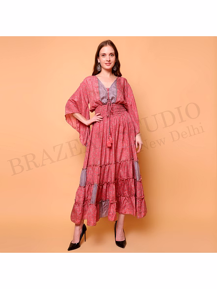Brazeal Studio Coral Pink Boho Maxi Dress All Size Available Global Buyer Importer